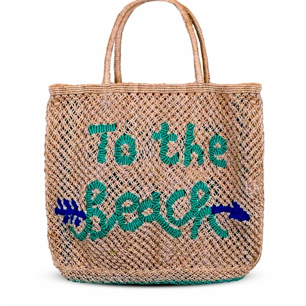 Brand New To the Beach - Natural Jute Bag
